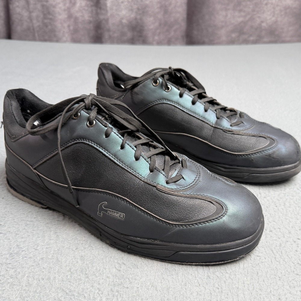 Hammer Mens Bowling Shoes Iridescent Black Green Color Shift Left Handed 11.5